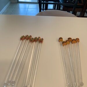 13 Drinks Stirrers Summer BBQ Clear Acrylic Stir Sticks with Foods